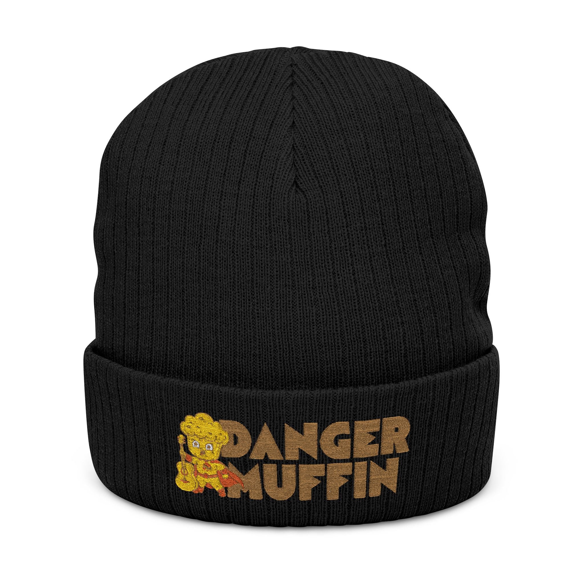 Embroidered 'Danger Muffin' Ribbed Beanie