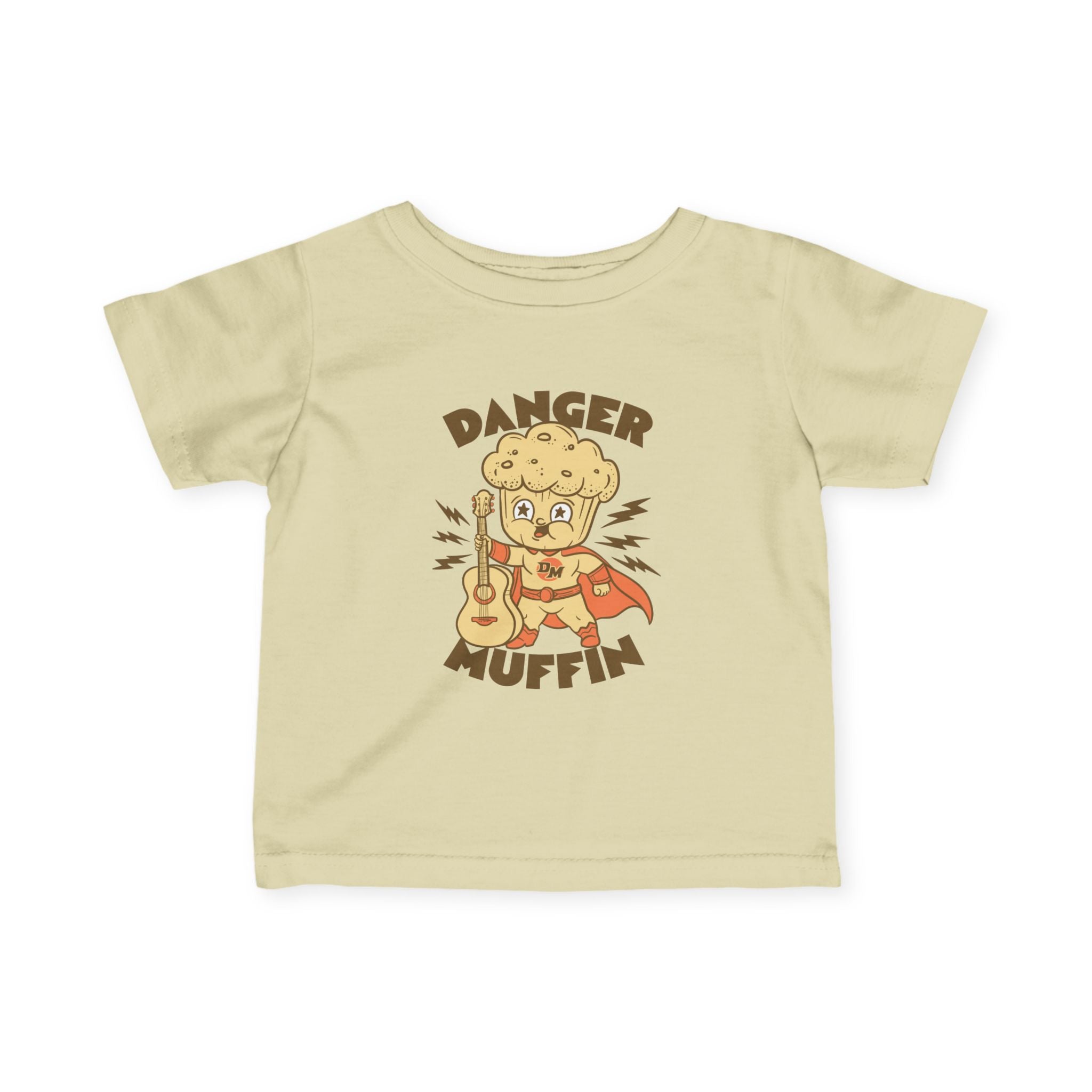 Infant Tee — "Danger Muffin" Superhero Muffin Graphic Baby Shirt