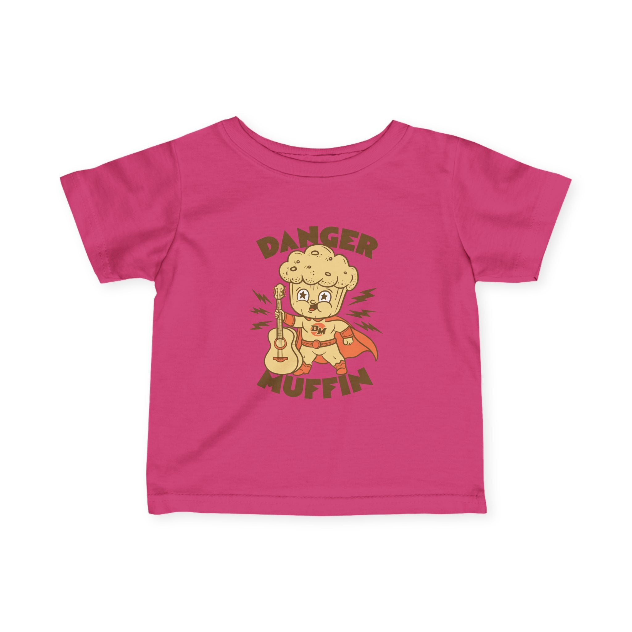 Infant Tee — "Danger Muffin" Superhero Muffin Graphic Baby Shirt