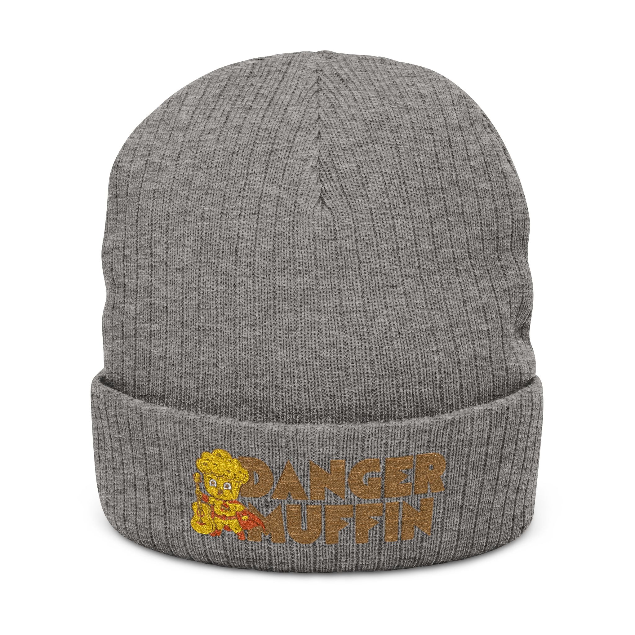 Embroidered 'Danger Muffin' Ribbed Beanie