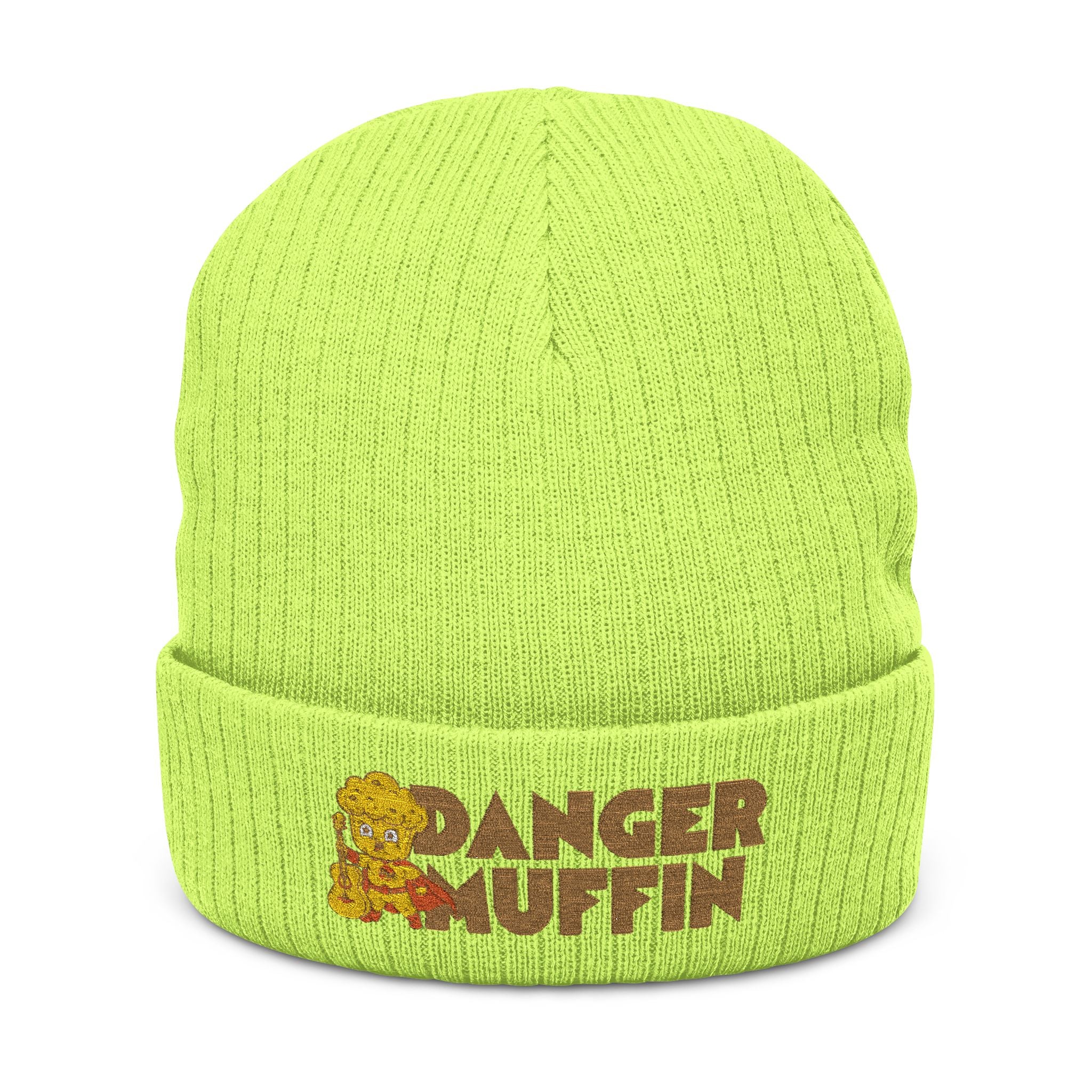 Embroidered 'Danger Muffin' Ribbed Beanie