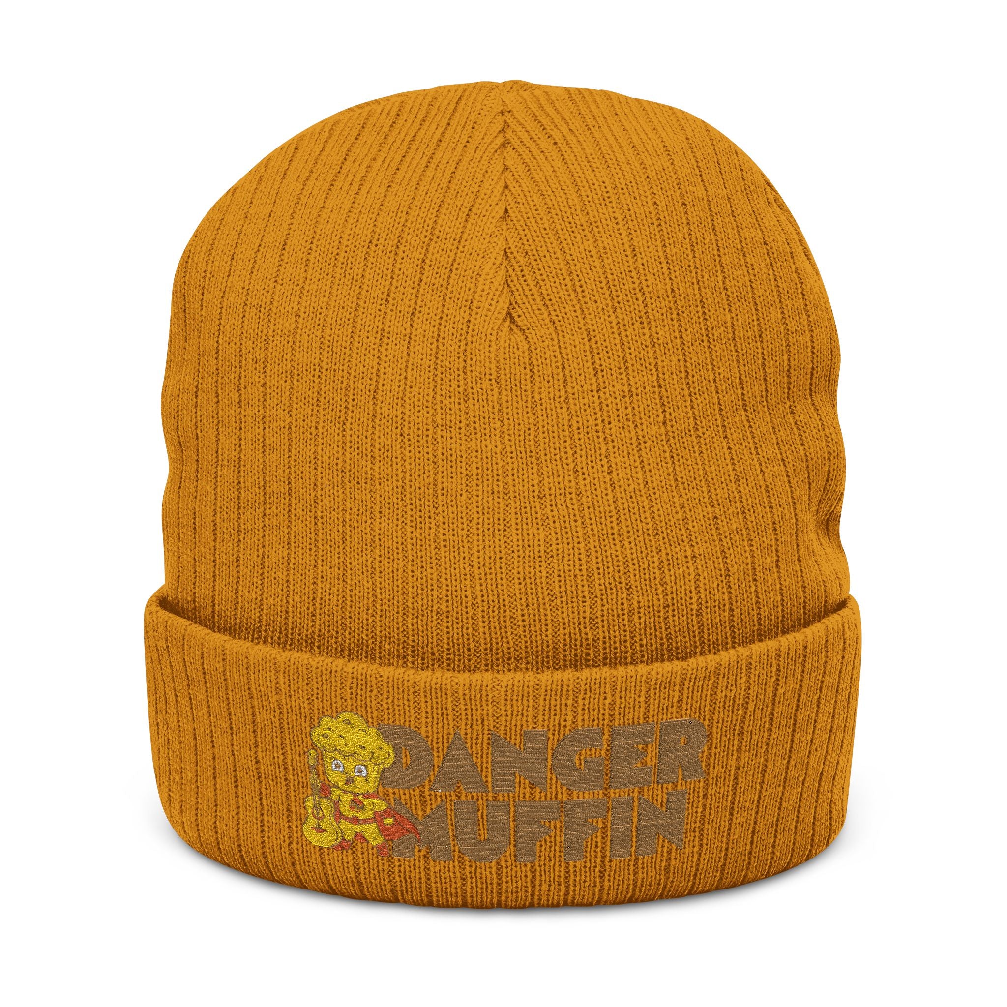 Embroidered 'Danger Muffin' Ribbed Beanie