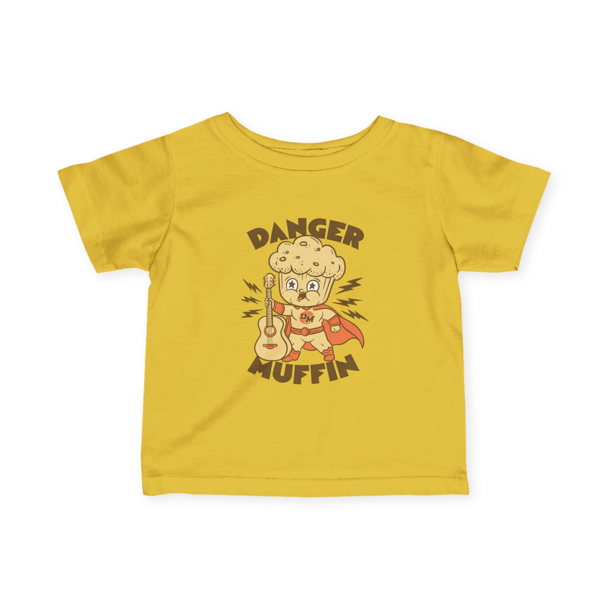 Infant Tee — "Danger Muffin" Superhero Muffin Graphic Baby Shirt