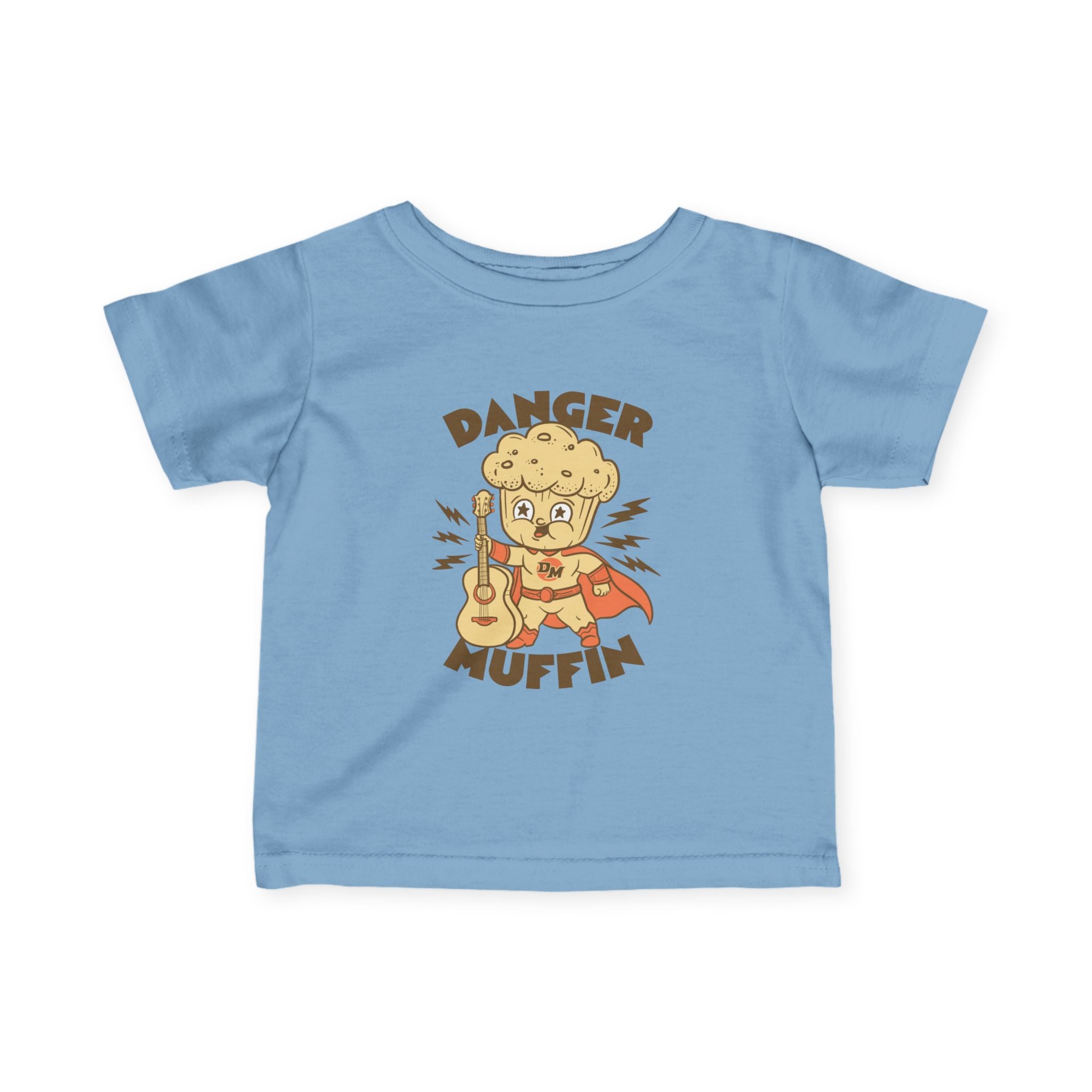 Infant Tee — "Danger Muffin" Superhero Muffin Graphic Baby Shirt