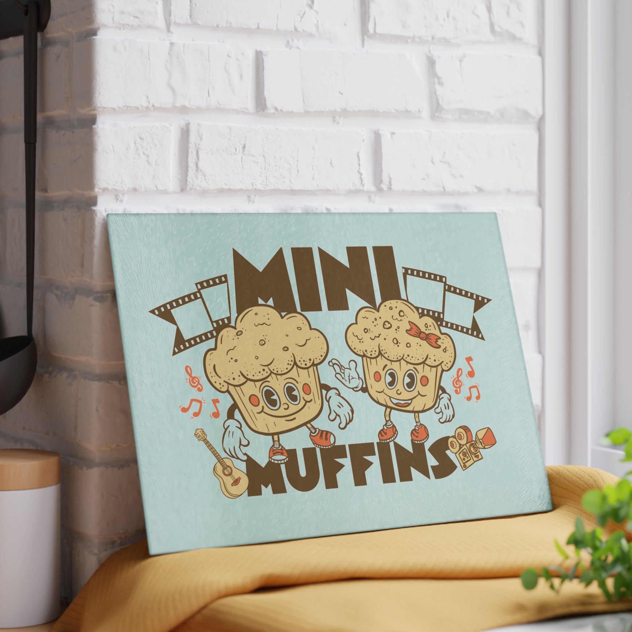 Mini Muffins Glass Cutting Board