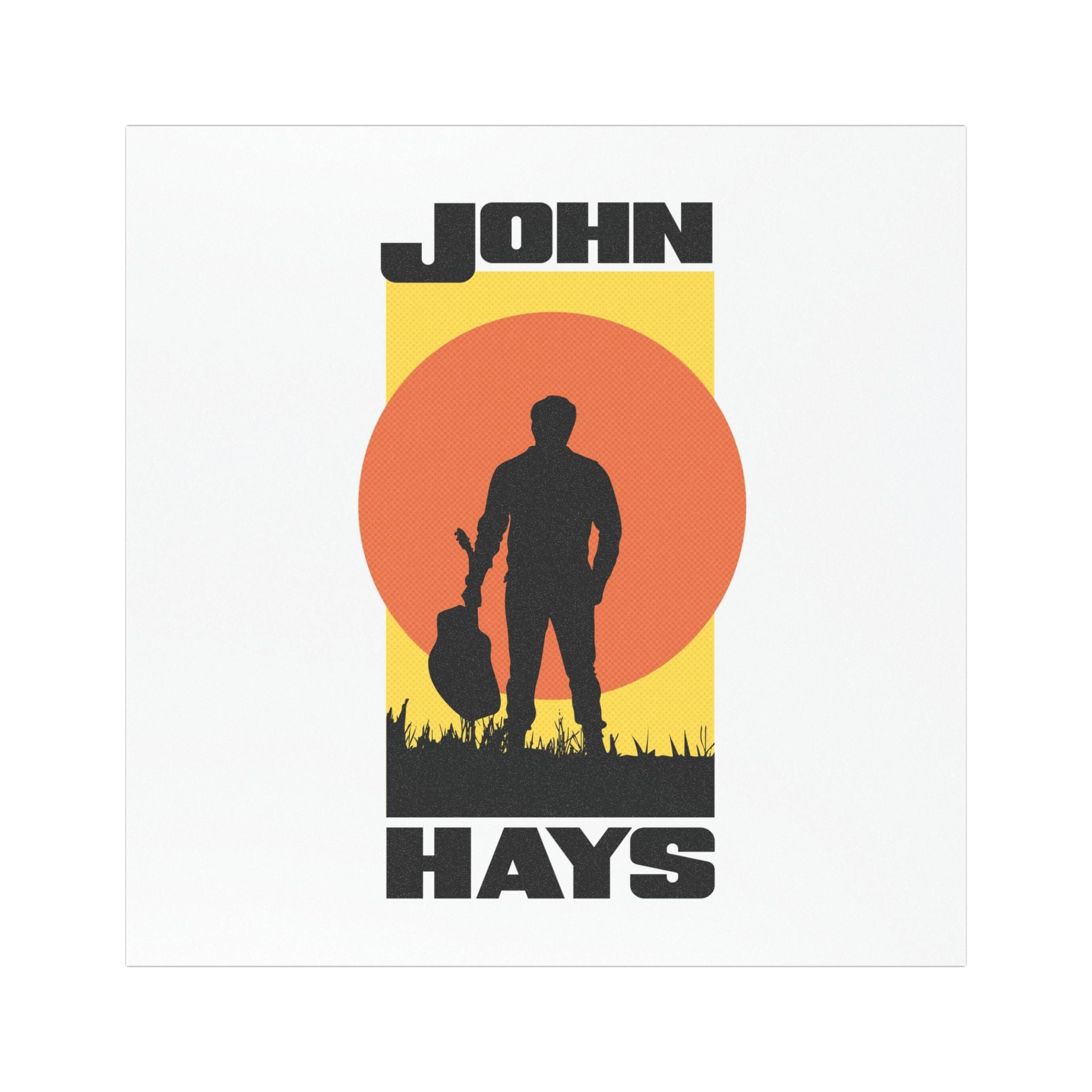 John Hays Guitar Silhouette Car Magnet