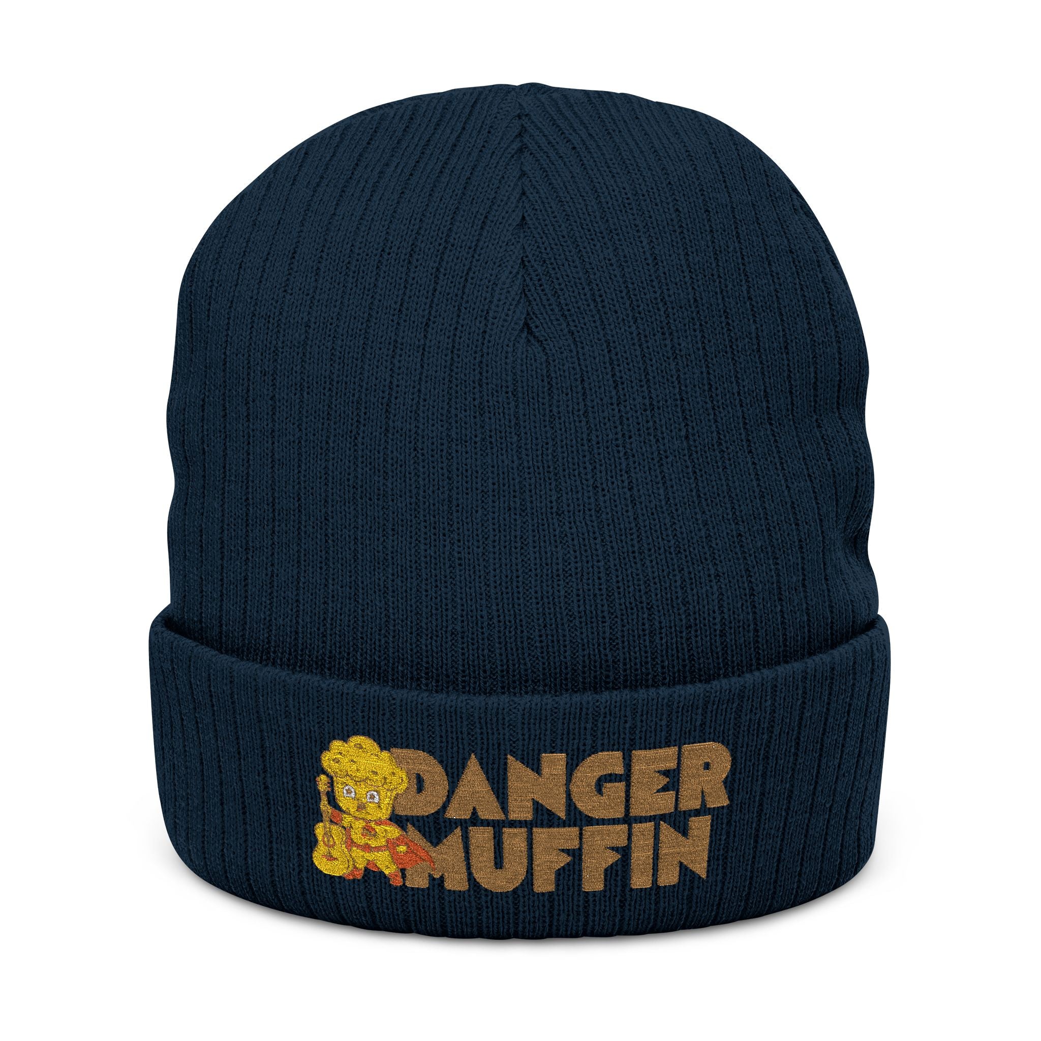 Embroidered 'Danger Muffin' Ribbed Beanie