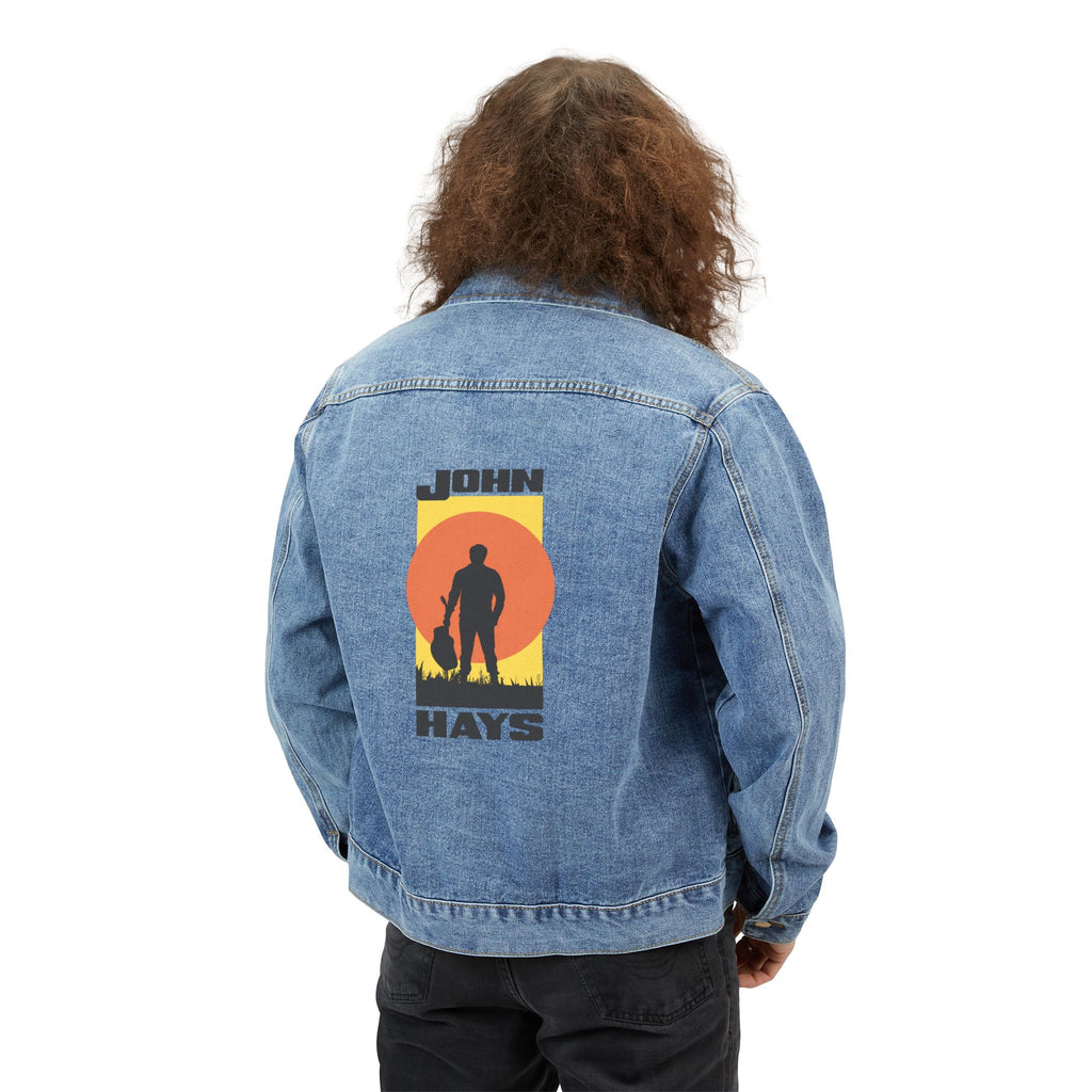 Men's Denim Jacket — 'John Hays' Sunset Cowboy Graphic Back Print