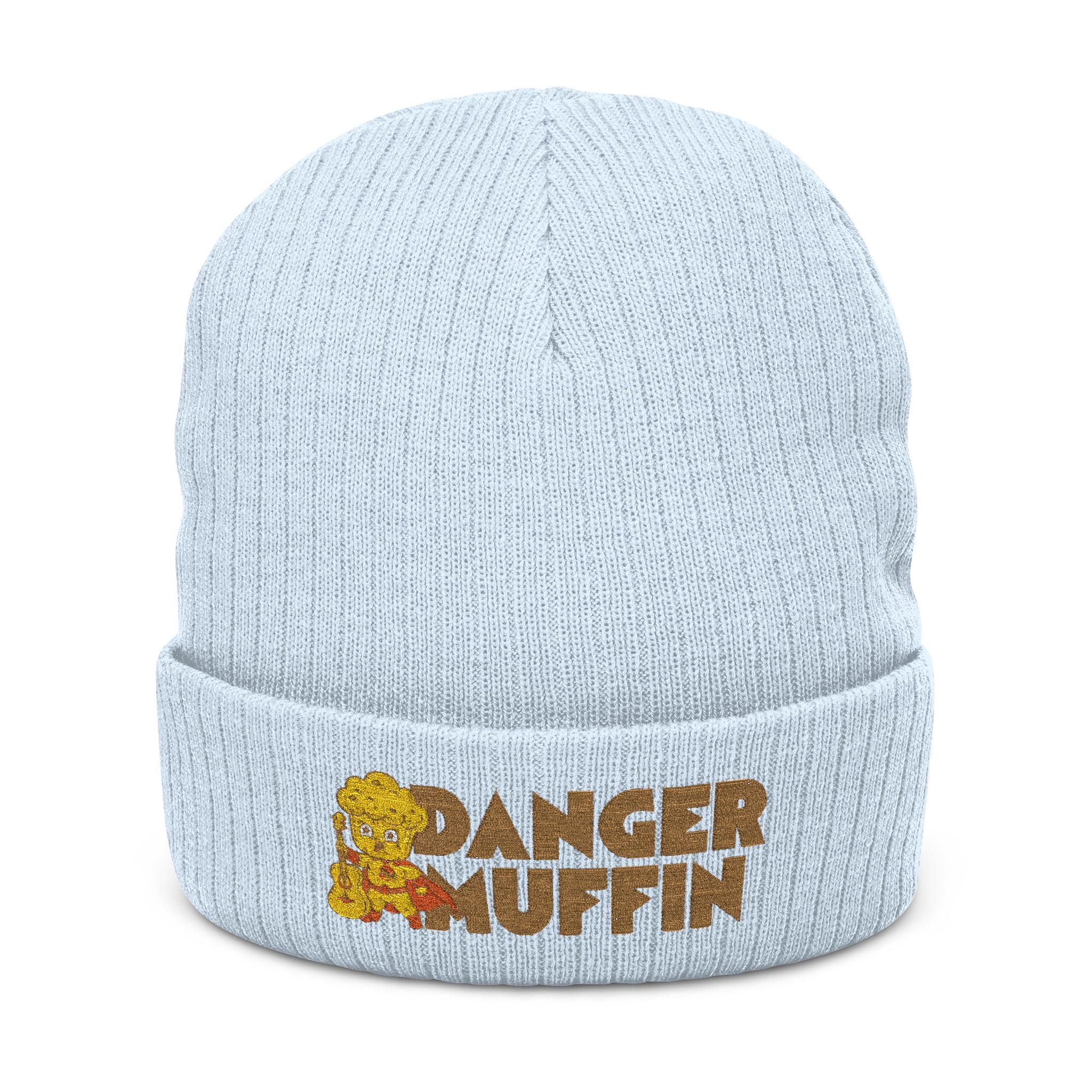 Embroidered 'Danger Muffin' Ribbed Beanie