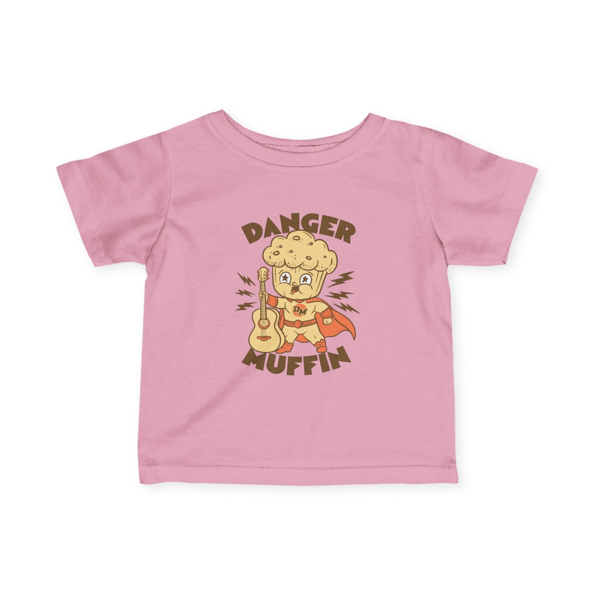 Infant Tee — "Danger Muffin" Superhero Muffin Graphic Baby Shirt