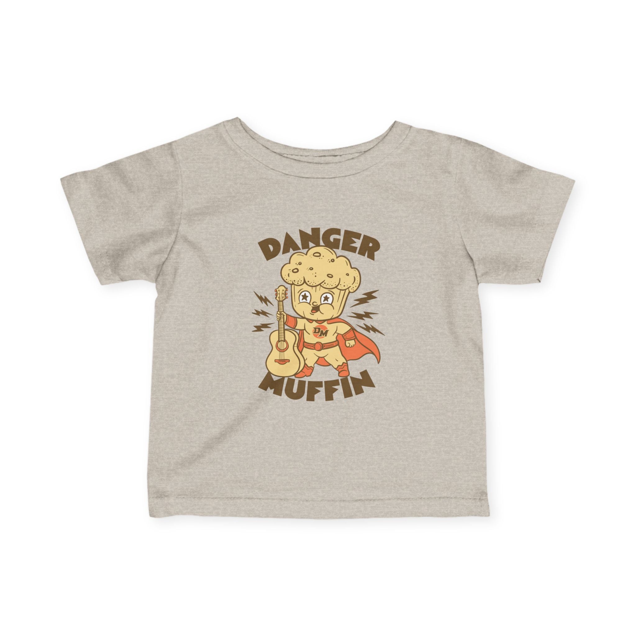 Infant Tee — "Danger Muffin" Superhero Muffin Graphic Baby Shirt