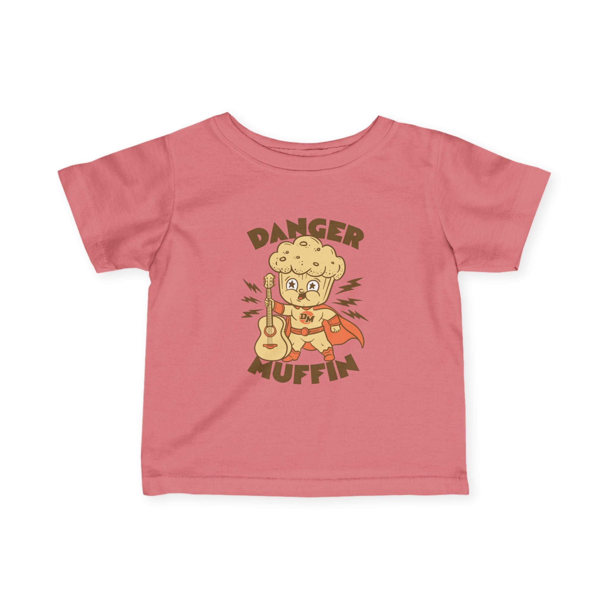 Infant Tee — "Danger Muffin" Superhero Muffin Graphic Baby Shirt