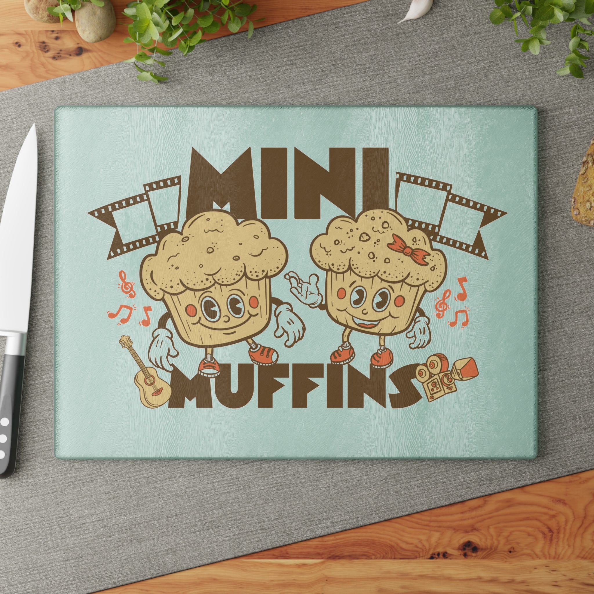 Mini Muffins Glass Cutting Board